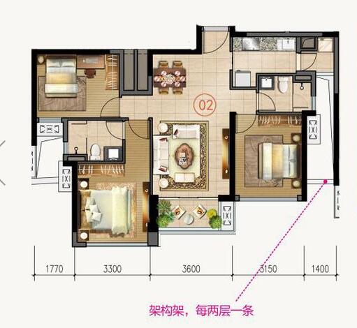 糖心VIOG官方人口陶家裝：佛山合景新鴻基·瀧景100㎡新中式糖心APP网页版效果鑒賞